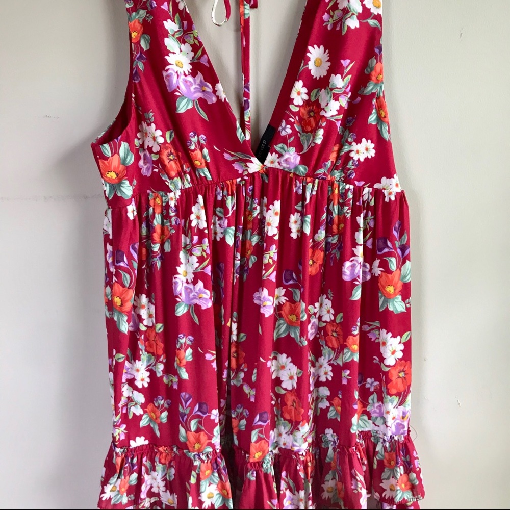 SOLD Forever 21 Red Floral Dress - Picture 2 of 3